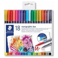 ESTUCHE DE PLÁSTICO CON 18 ROTULADORES, COLORES SURTIDOS STAEDTLER 3001 TB18 (Espera 4 dias) en Huesoi